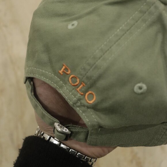Polo Ralph Lauren Big Pony Cap | Olive Green 3 Logo Hat | Classic Adjustable Cap - Picture 5 of 6